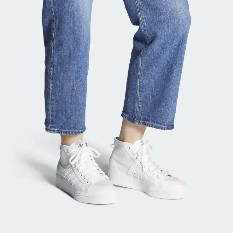 Adidas Nizza Platform Mid Cloud White Women's-6