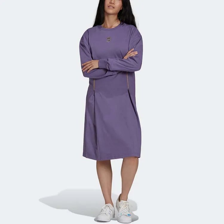 Adidas Originals Long Sleeved Dresses Women's Purple-1