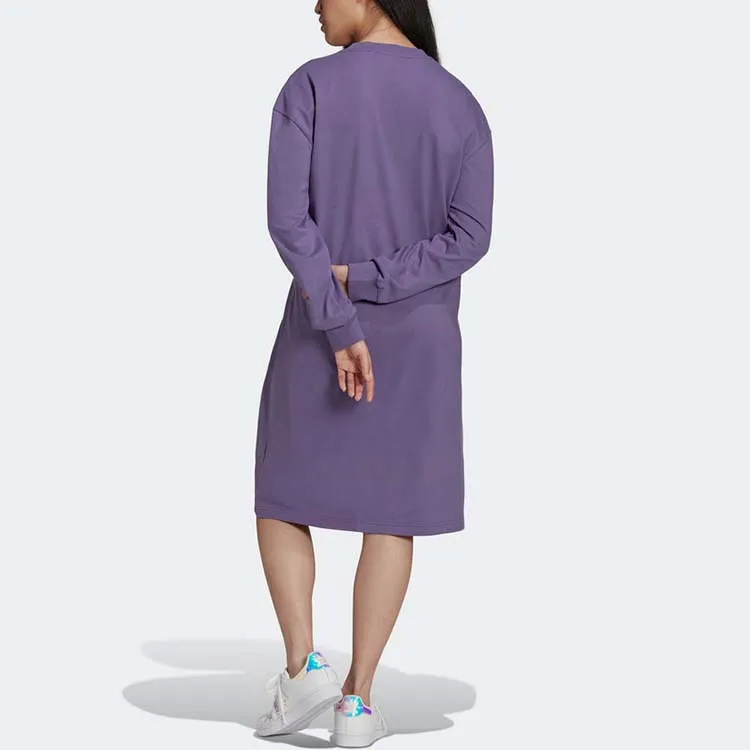 Adidas Originals Long Sleeved Dresses Women's Purple-2
