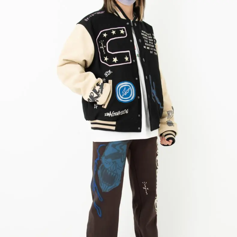 Travis Scott Cactus Jack For Fragment Manifest Letterman Jacket-2