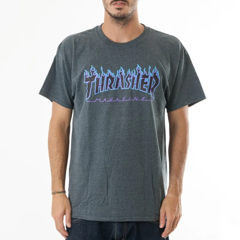 Thrasher T Shirt US Version Unisex Gray Blue-3