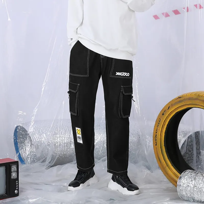 XXGOGO Cargo Pants Jeans Unisex Black-2
