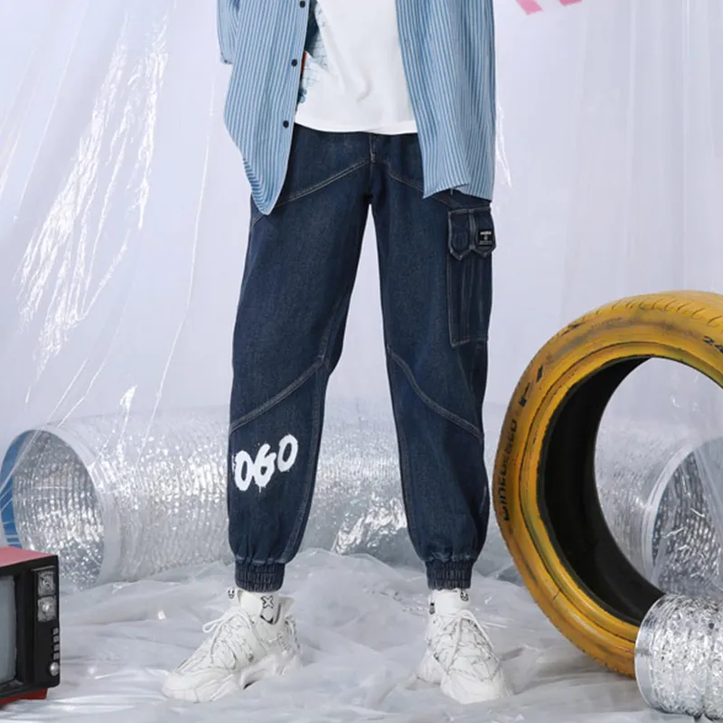 XXGOGO Cargo Pants Jeans Unisex Dark Blue-2