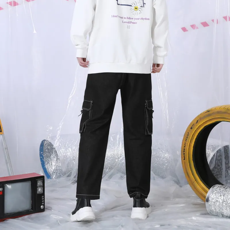 XXGOGO Cargo Pants Jeans Unisex Black-3