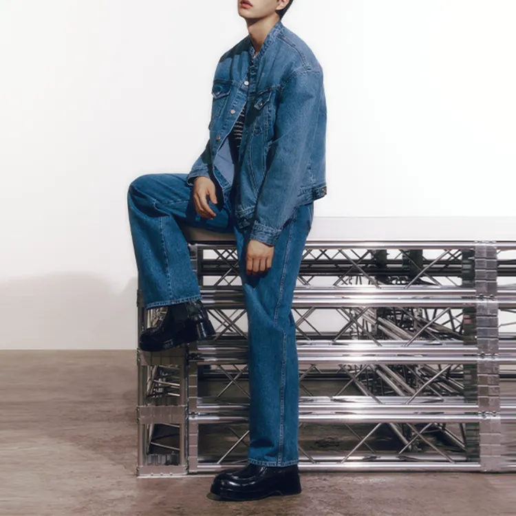GUESS Denim Jackets Men Blue-2