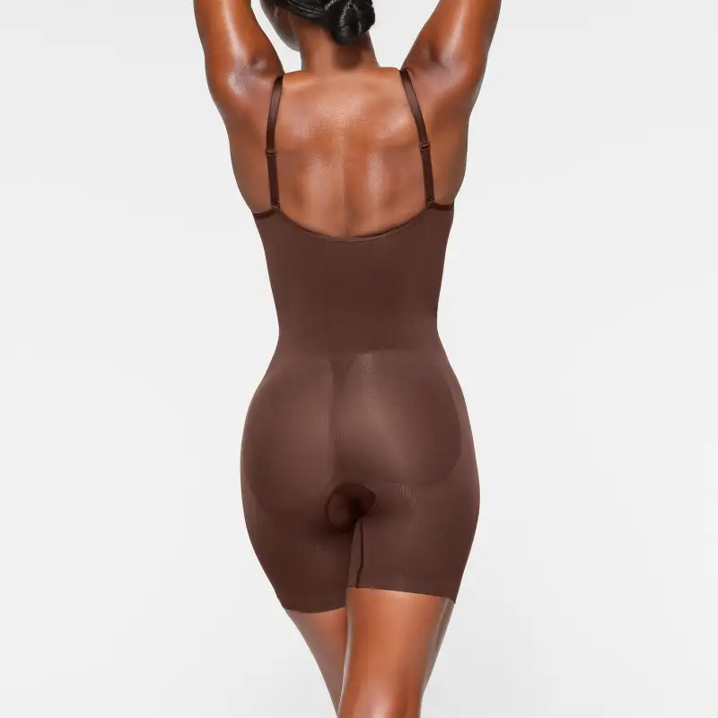 SKIMS SEAMLESS SCULPT MID THIGH BODYSUIT Jumpsuit Women's Cocoa/COCOA-1