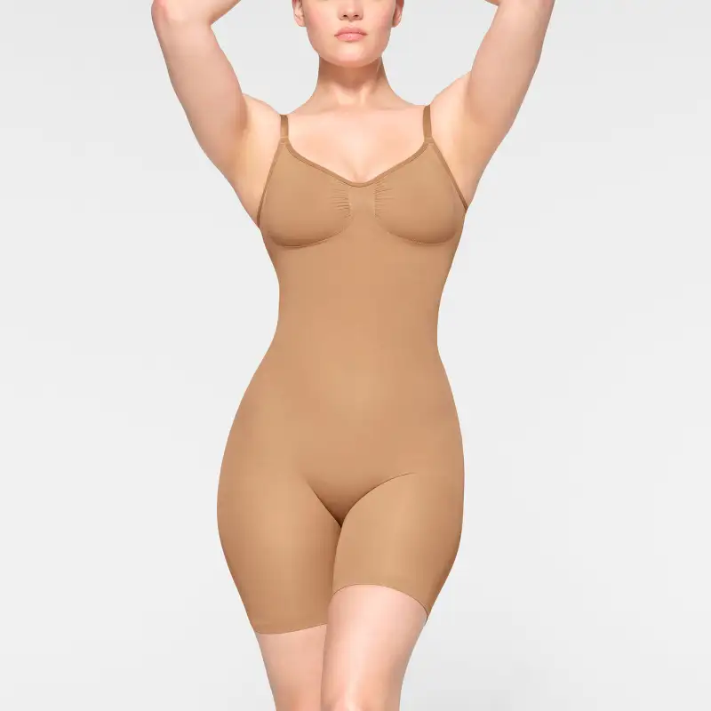 SKIMS SEAMLESS SCULPT MID THIGH BODYSUIT Bodysuits Women's Tawny/OCHRE-1