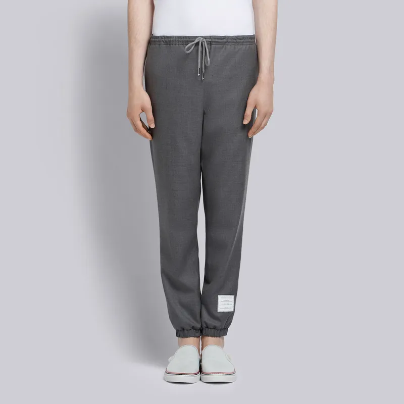 THOM BROWNE Drawstring waist Wool Track Pants-3