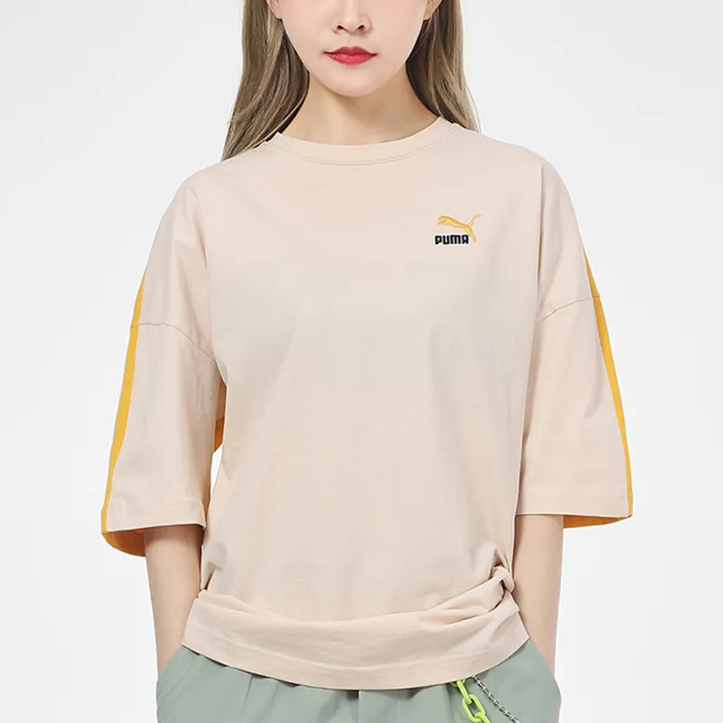 PUMA CLASSICS T Shirts Women's Beige-2
