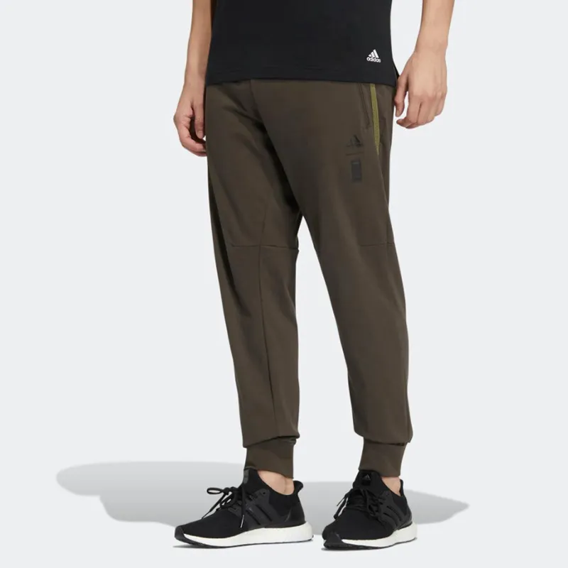 Adidas Knitted Sweatpants Men Dark Gray Olive Green-1