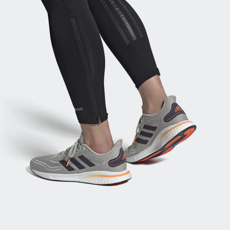 Adidas Supernova Cushioned Slip Resistant Breathable Low Top Running Shoes Men's Gray-6