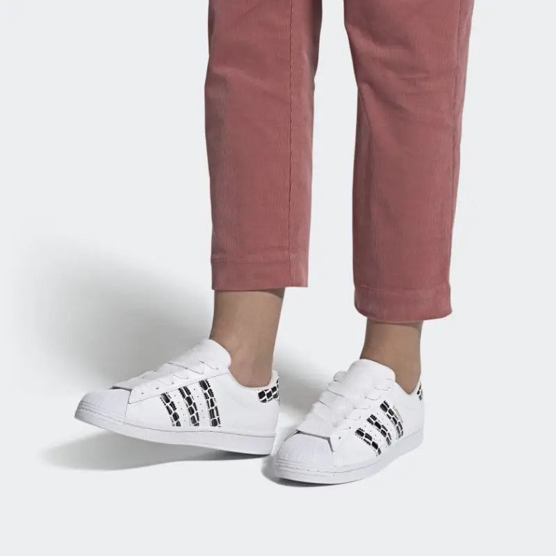 Adidas Superstar White Leopard Stripes Women's-6