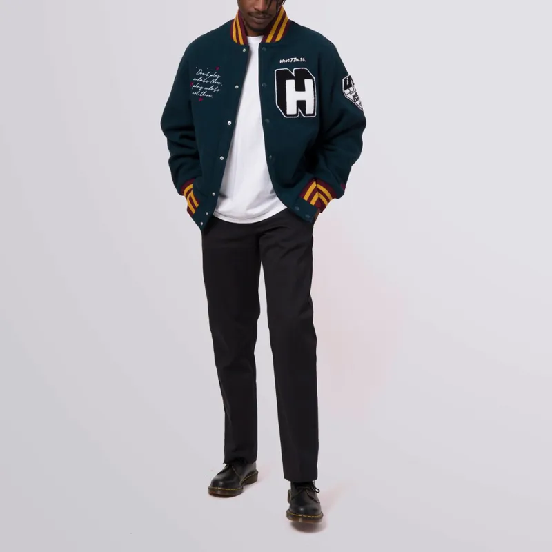 HUF Miles Davis Loose Fit Baseball Jacket Unisex Blue-2