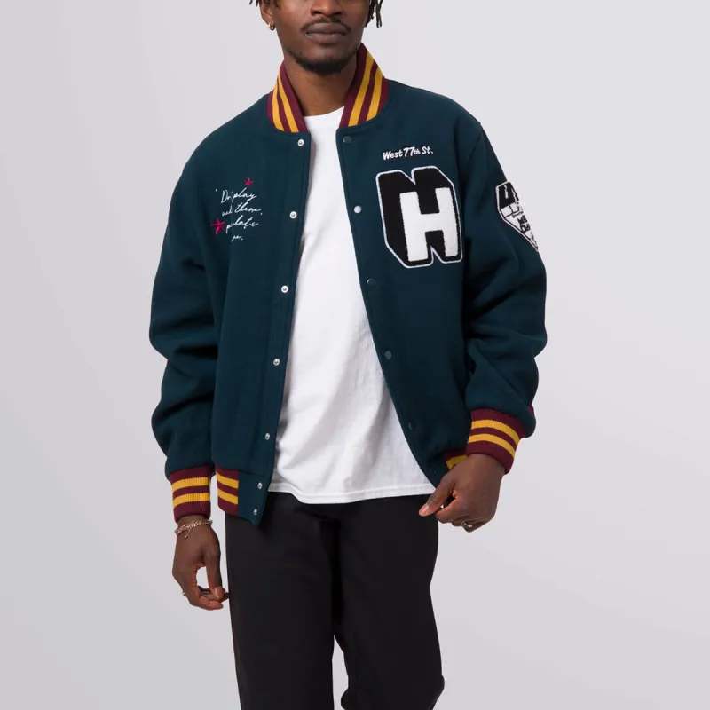 HUF Miles Davis Loose Fit Baseball Jacket Unisex Blue-3
