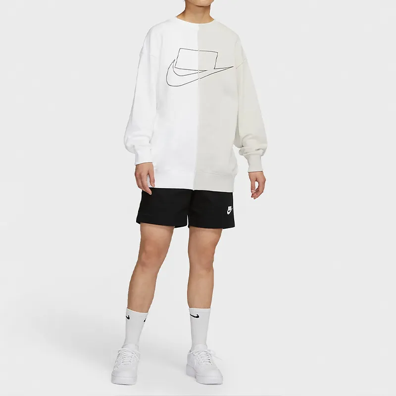 Nike Sweatshirt Women's White And Gray Color-Blocking-3