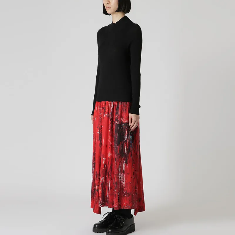 Yohji Yamamoto Long Sleeved Dresses Women's Red-5