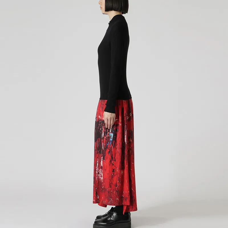 Yohji Yamamoto Long Sleeved Dresses Women's Red-4