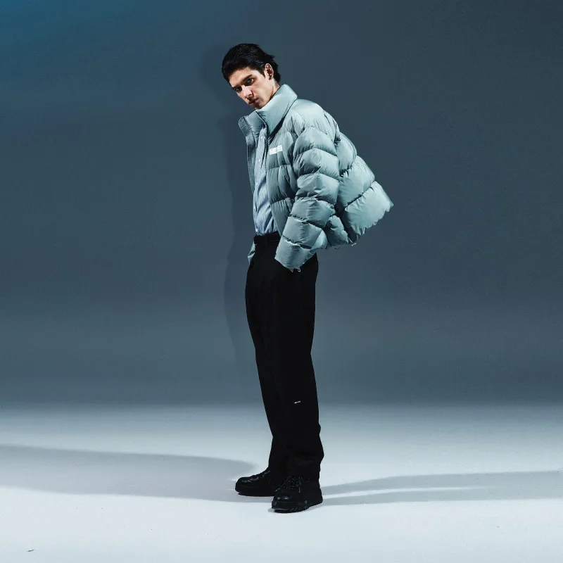 ROARINGWILD Down Jacket Unisex Gray Blue-3