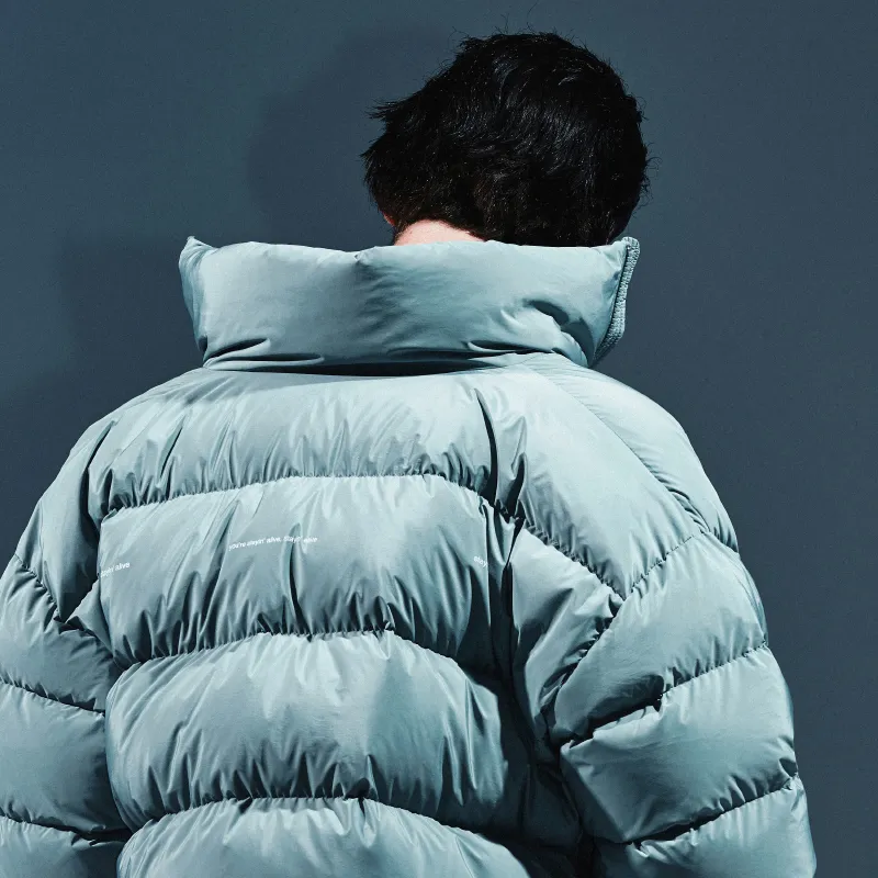ROARINGWILD Down Jacket Unisex Gray Blue-4