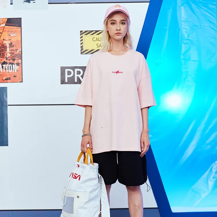 Suamoment Short Sleeved T Shirt Unisex Pink-3