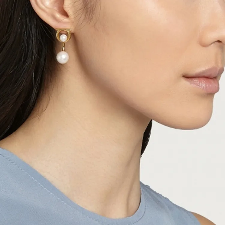 Ferragamo Gancini Glass pearl Earrings-2