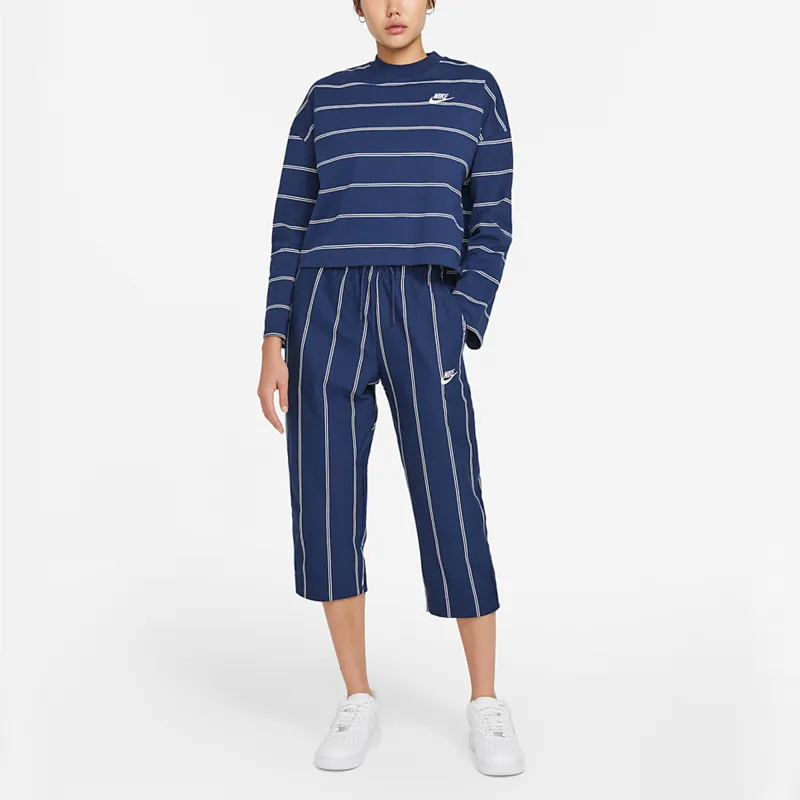 Nike Sportswear Women's Stripe Capri Sport Pants Blue-2