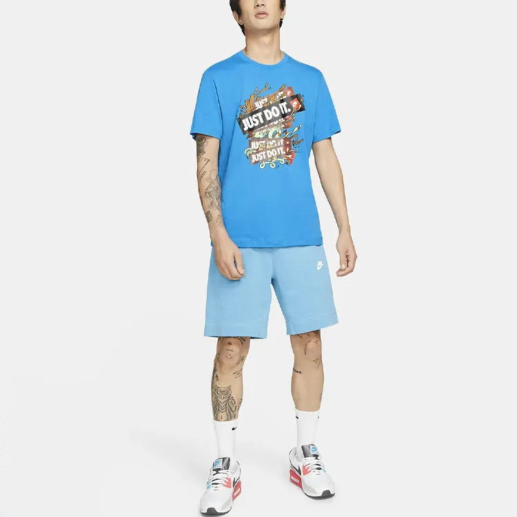 Nike T Shirts Men Blue-3