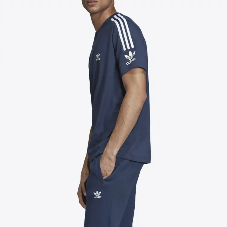 Adidas Originals T Shirts Men Marine Blue-3