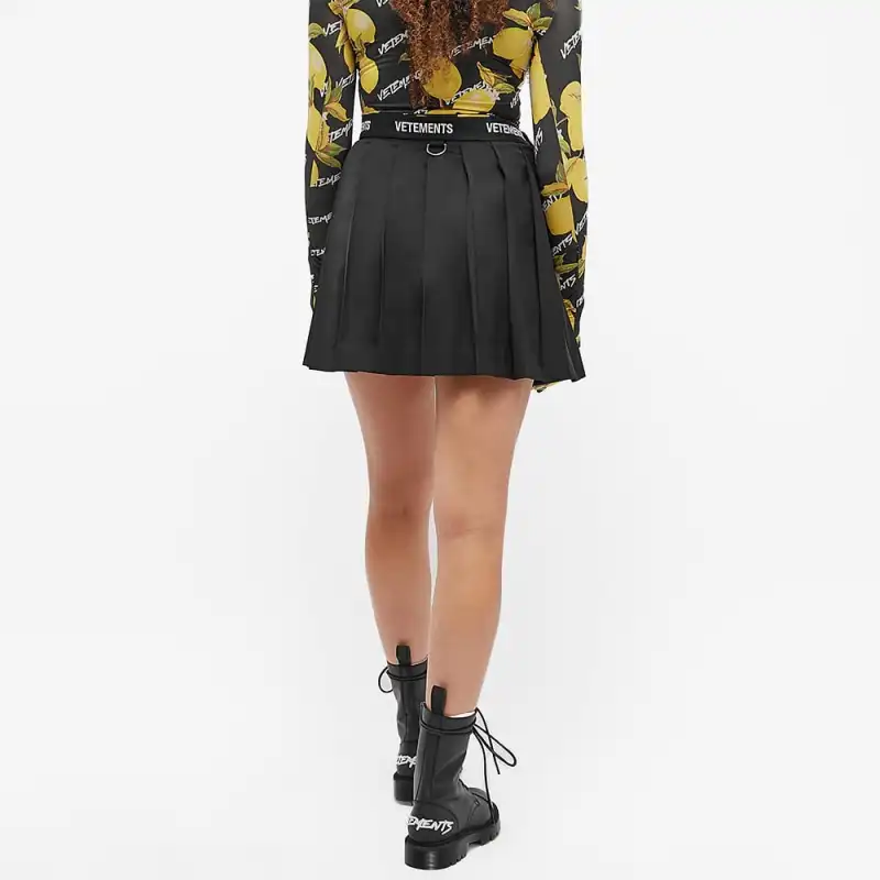 Vetements Casual Short Skirts Women's Black-3