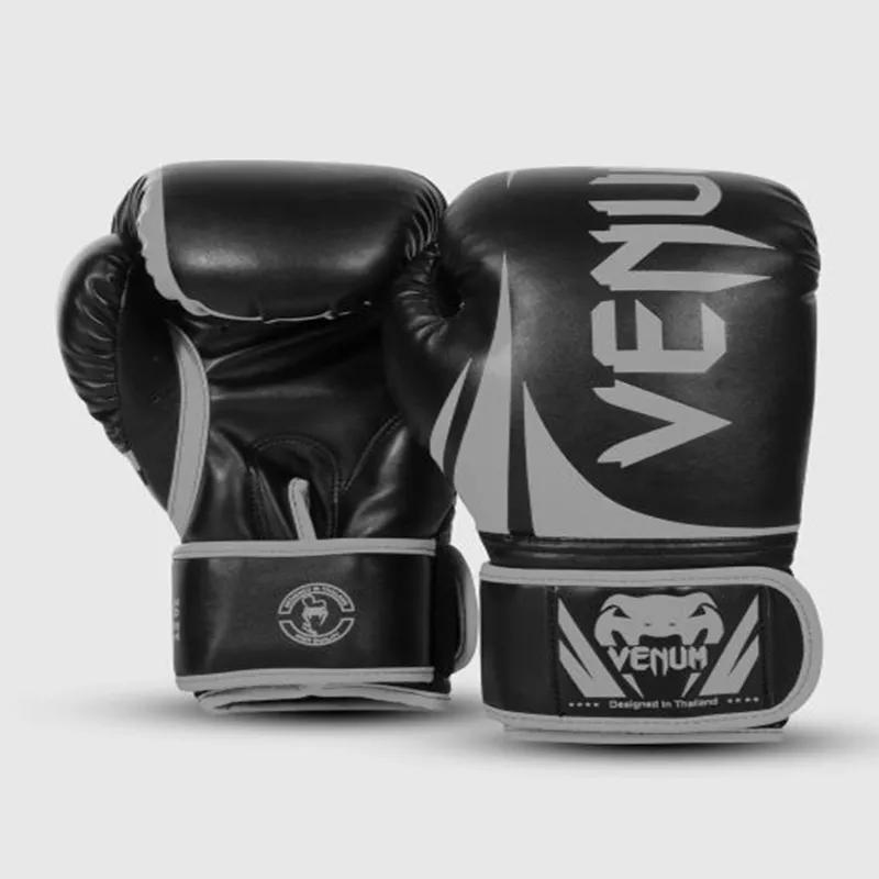 VENUM Venom Challenger 2.0 Collection Boxing Gloves PU Unisex Couple's Black & Gray-3