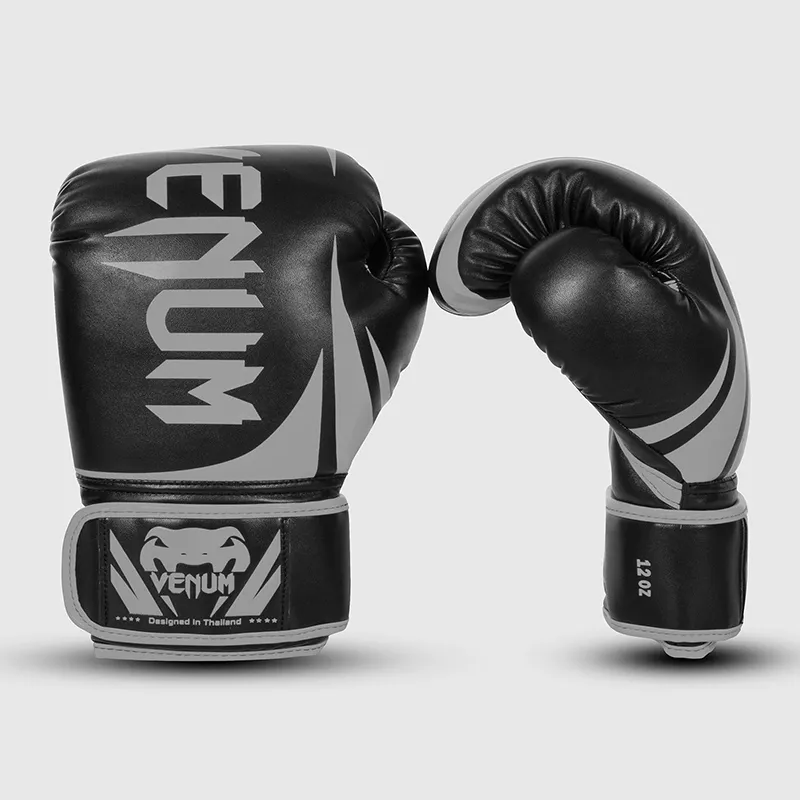 VENUM Venom Challenger 2.0 Collection Boxing Gloves PU Unisex Couple's Black & Gray-2