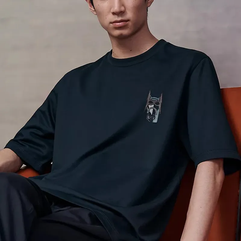 HERMES T Shirts Men Blue-3