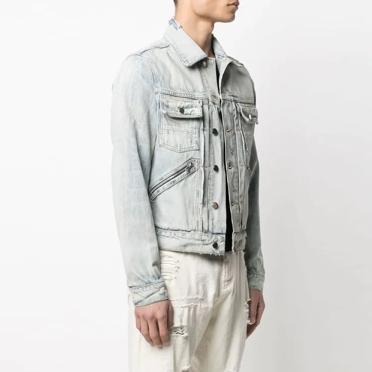 AMIRI Denim Jackets Men Light Blue-2