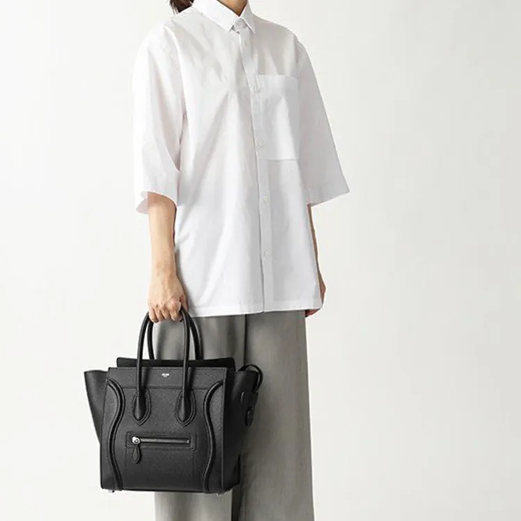 CELINE Micro Luggage Handbag In Drummed Calfskin-6