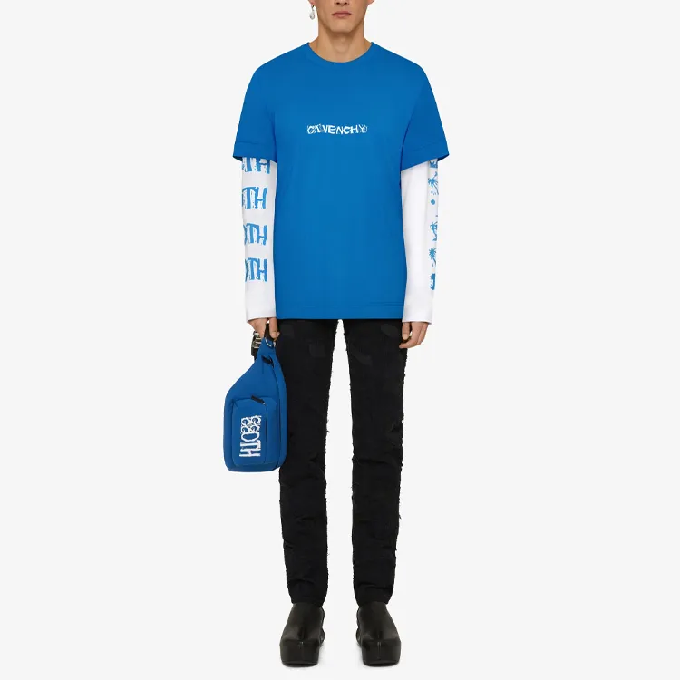 Givenchy Oversized Double Layer Print Long Sleeve T Shirt-2