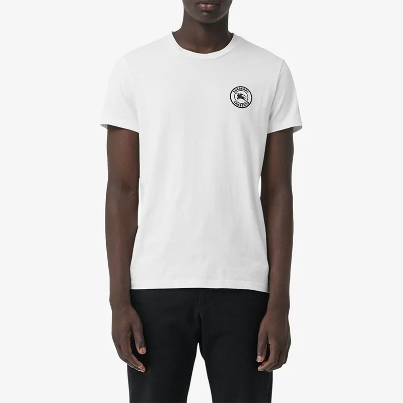 Burberry Embroidered Logo Cotton T shirt-2
