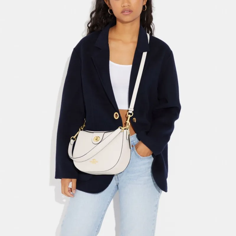 COACH Ella Cow Leather Handbags Shoulder Bags Women's White-4
