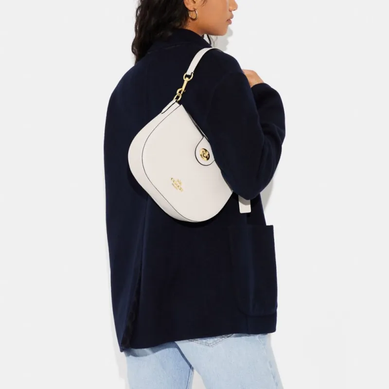 COACH Ella Cow Leather Handbags Shoulder Bags Women's White-3