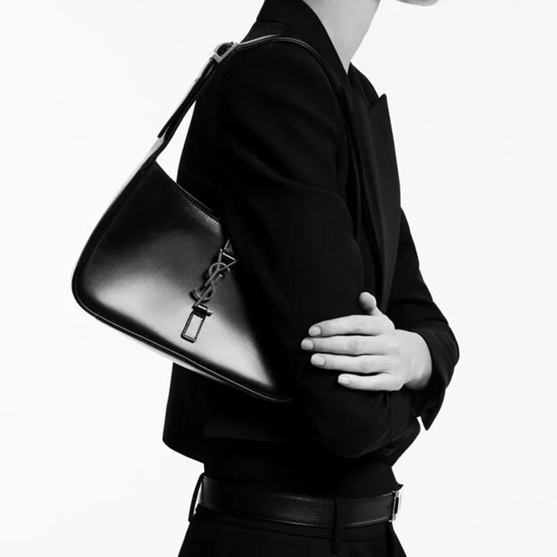 SAINT LAURENT LE5A7 Smooth Calf Leather Shoulder Bag Hobo Bag Handbag Shoulder Bag Women's Sand Dune Brown-4