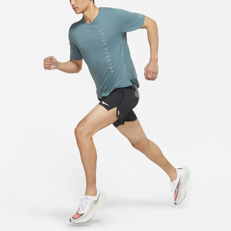 Nike MILER T Shirts Men Green-2
