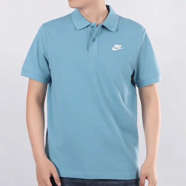 Nike Polo Shirts Men Cerulean/White-2