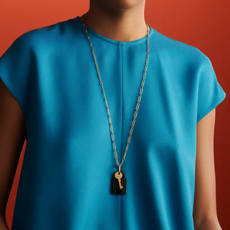 HERMES Amulette Necklaces Unisex Light Gold-2