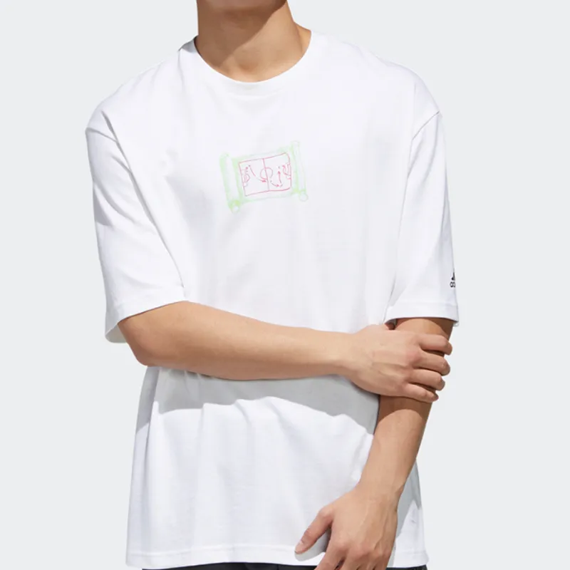 Adidas T Shirts Men White-2