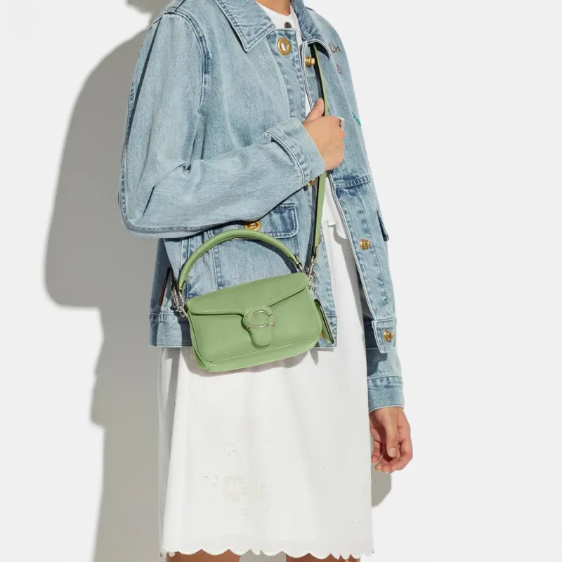 COACH Pillow Tabby Leather Shoulder Bag, Pillow Bag, Cloud Bag, Shoulder Bag, Crossbody Bag, Handbag Women's Green-5