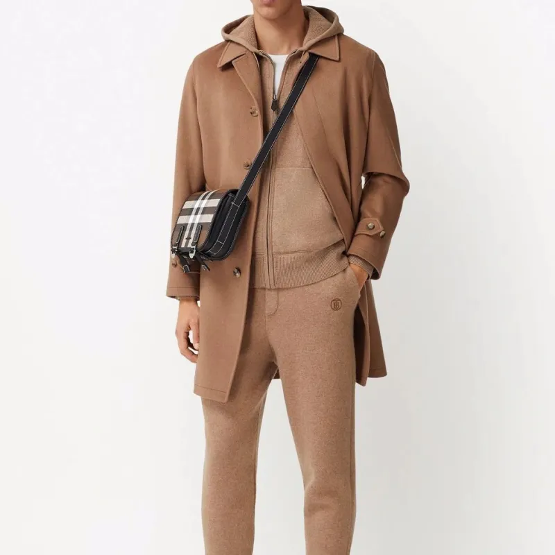 Burberry Cotton Shoulder Bag Unisex Brown-4