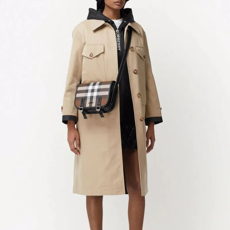 Burberry Cotton Shoulder Bag Unisex Brown-5