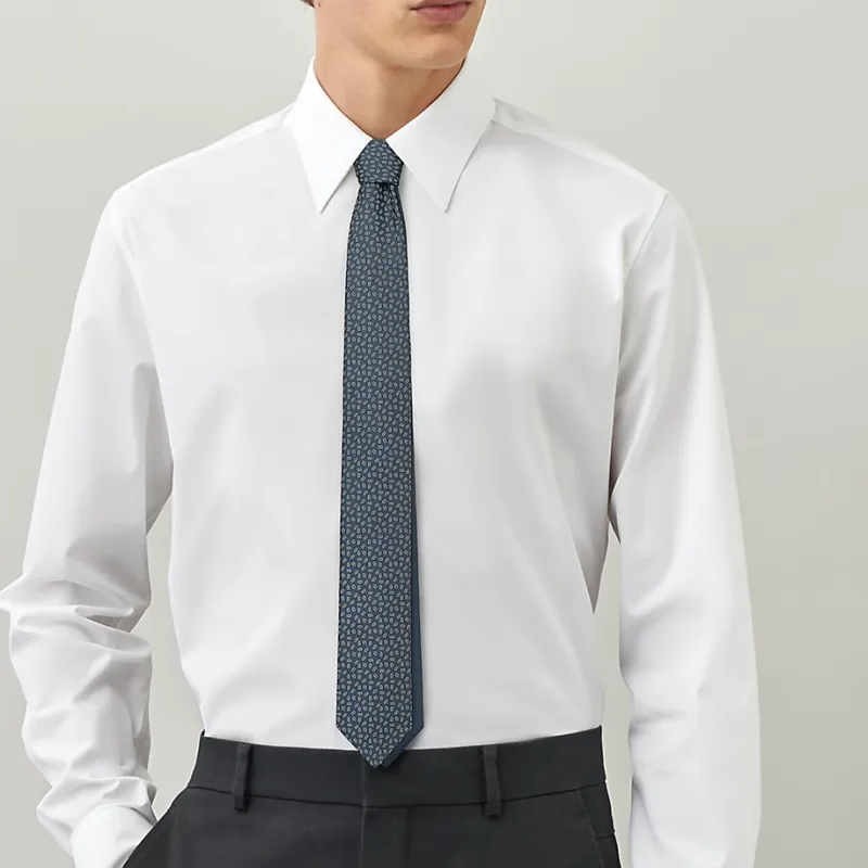 HERMES Maillons Ties Men Gray/Light Gray-2