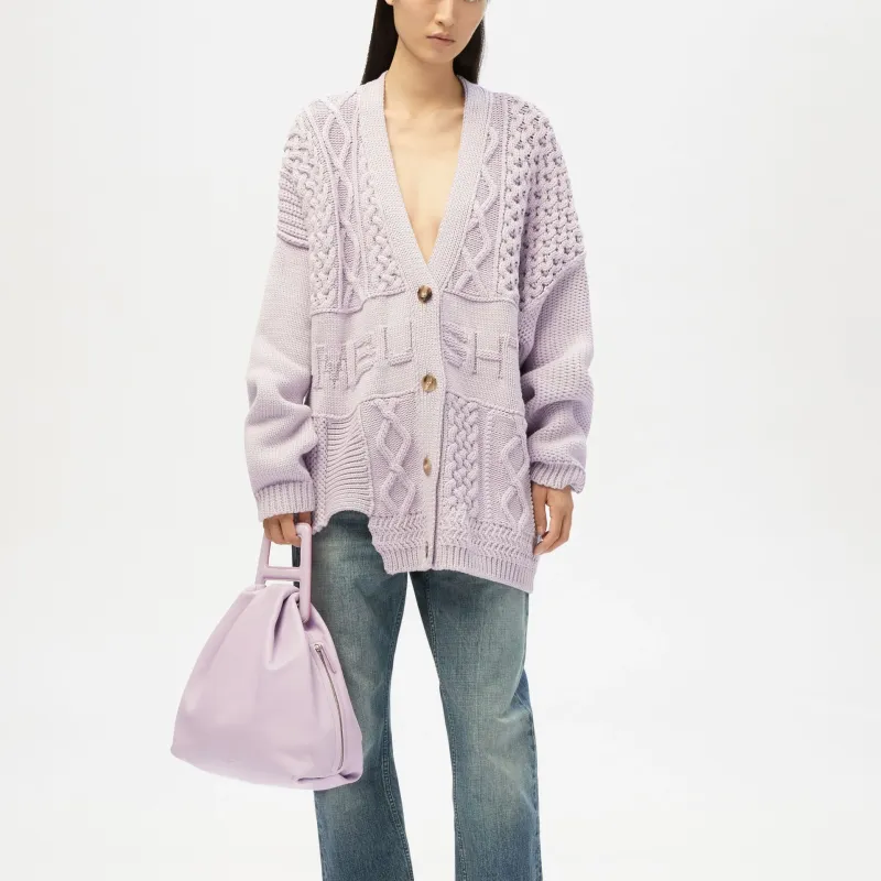AMBUSH Patchwork Knit Cardigan 'Lavender'-1
