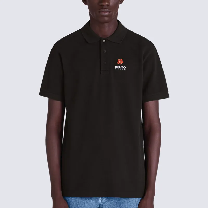 KENZO Boke Flower Series Polo Shirts Men Black-4