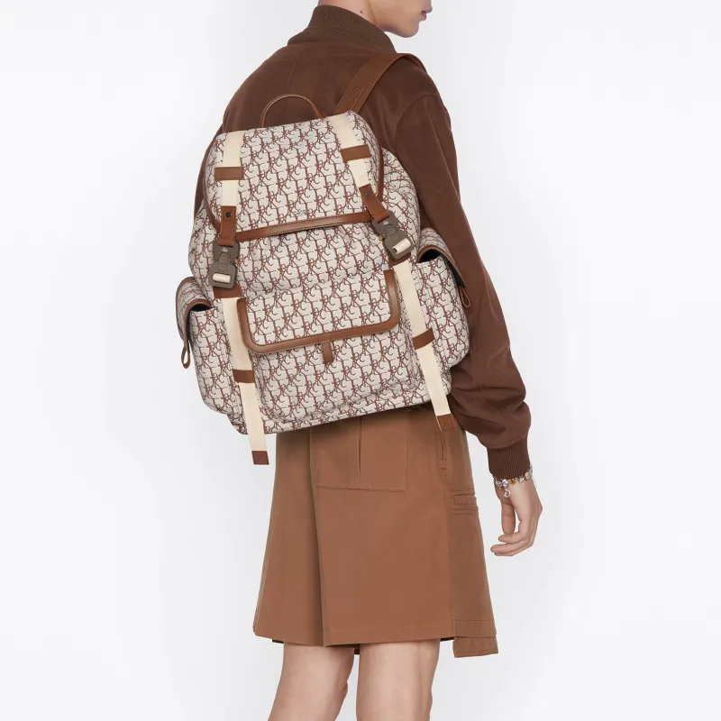DIOR CACTUS JACK Collaboration Hit The Road Cow Leather Backpack Regular Unisex Coffee-5